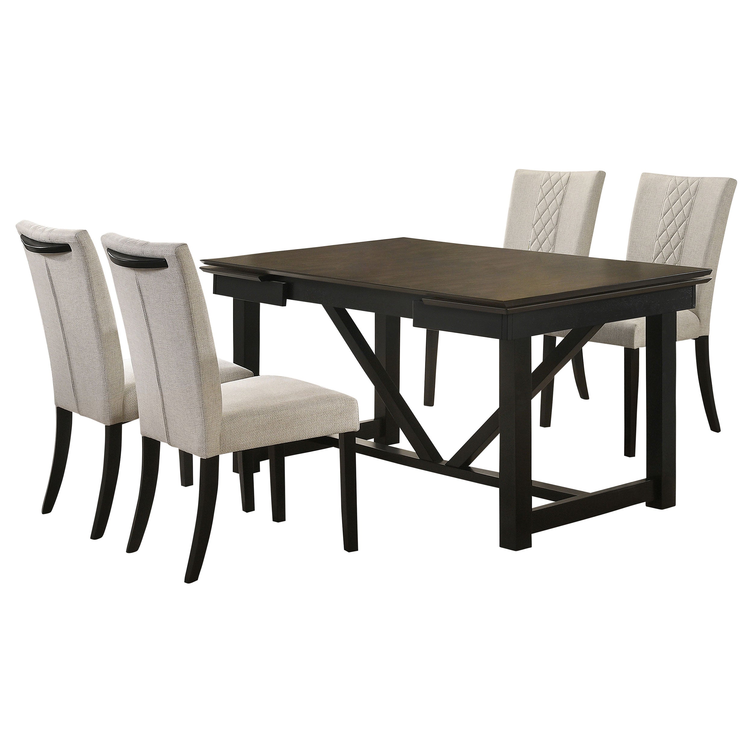 Malia Refractory Extension Leaf Dining Table Set Oak