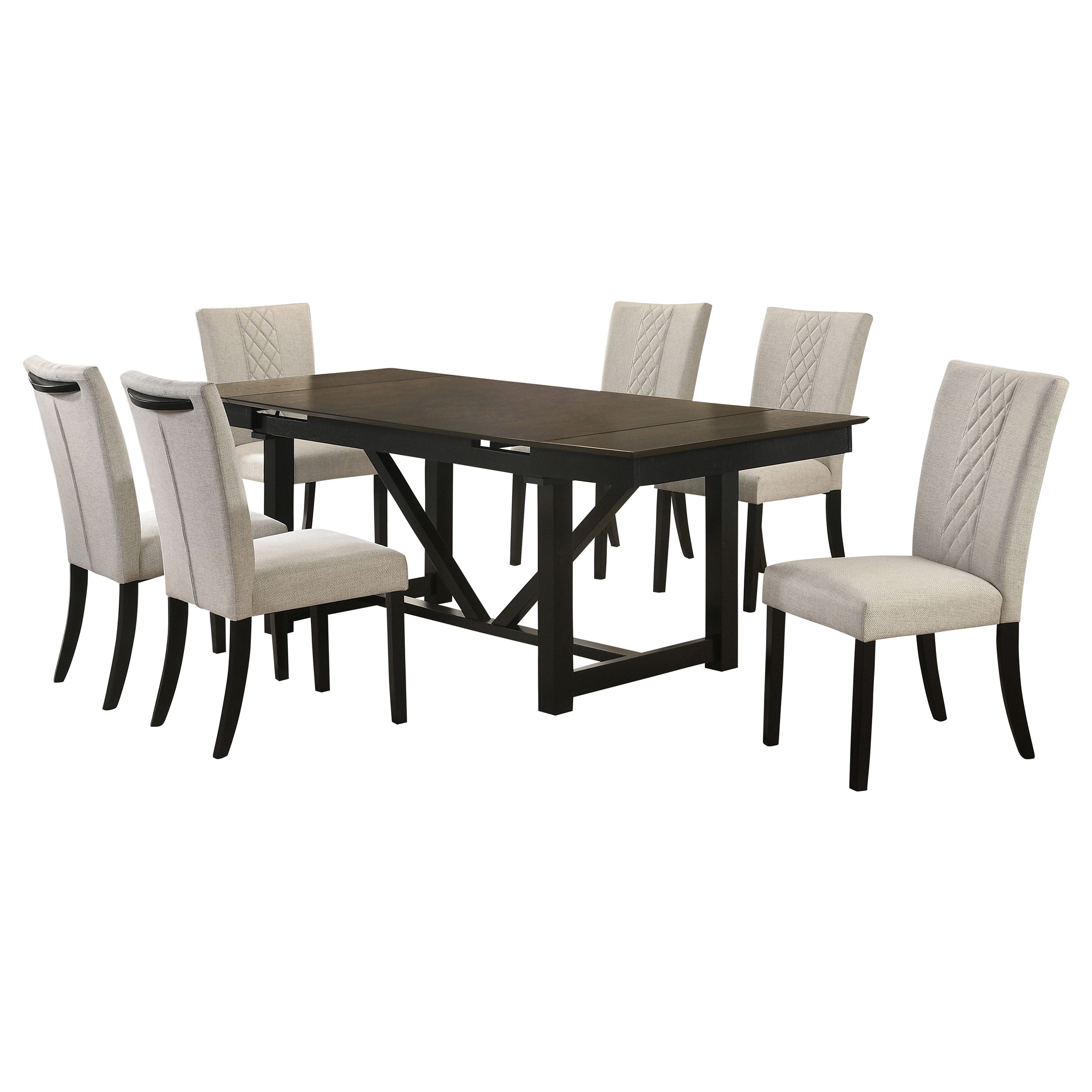 Malia Refractory Extension Leaf Dining Table Set Oak