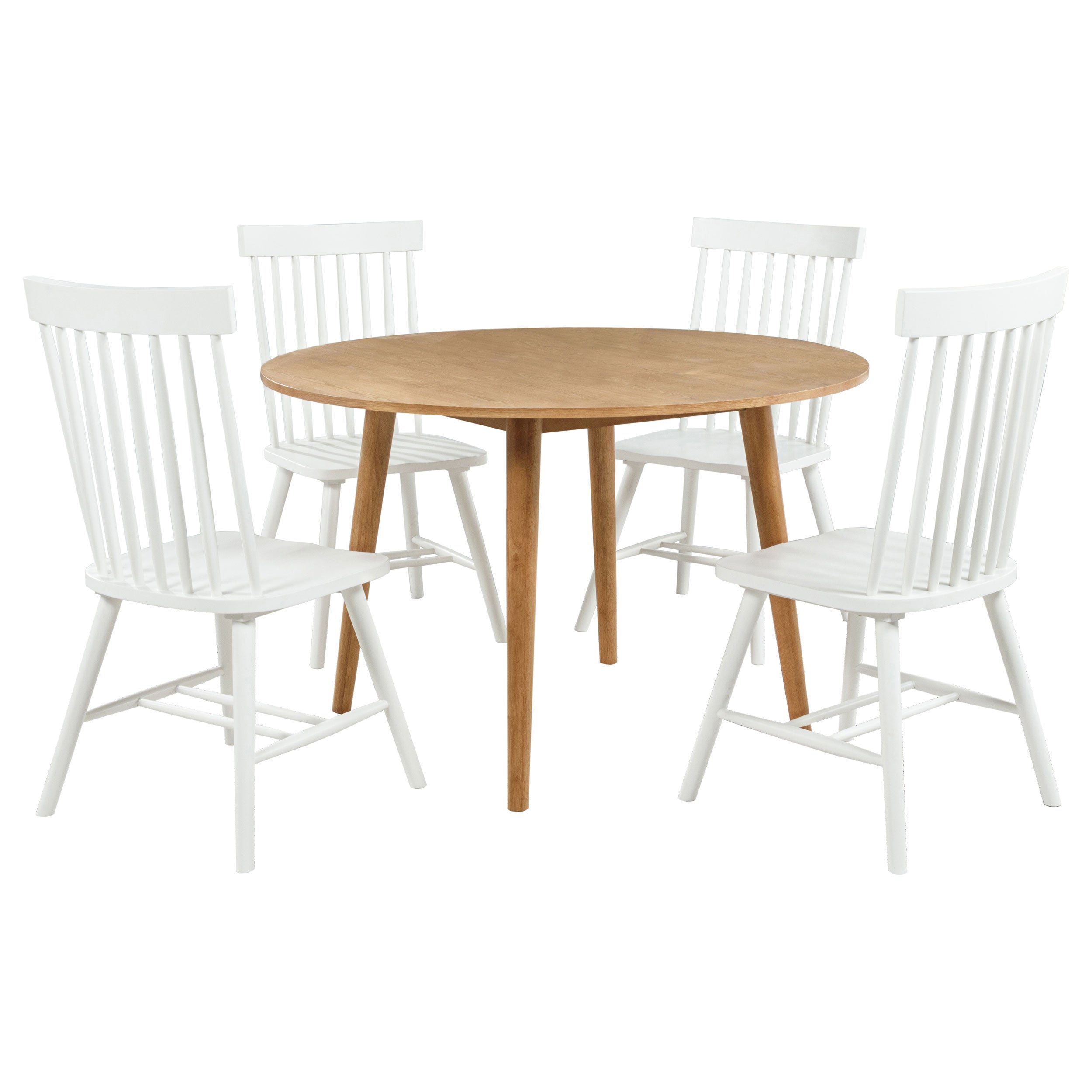 Andrews Round Wood Dining Room Table Set Light Ash