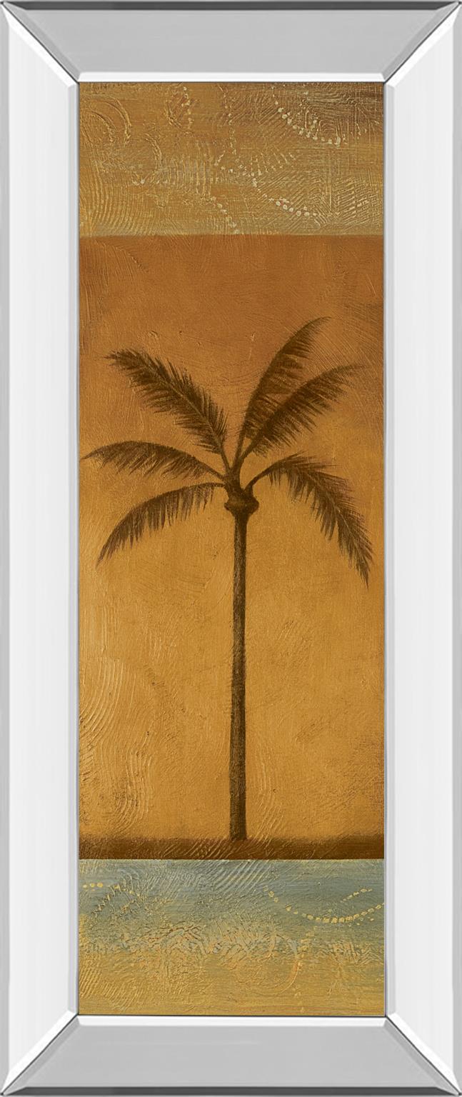 Mirrored Frame Golden Palm I By Jordan Grey 18X42 Mirror Frame Print