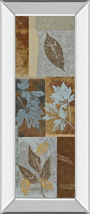 Mirrored Frame Blue Fusion Panel I By Jeni Lee 18X42 Mirror Frame Print