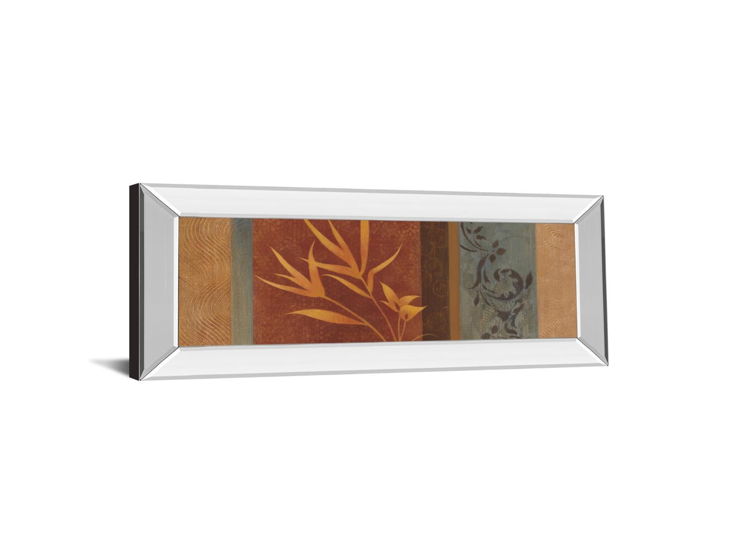 Mirrored Frame Leaf Silhouette I By Jordan Grey 18X42 Mirror Frame Print