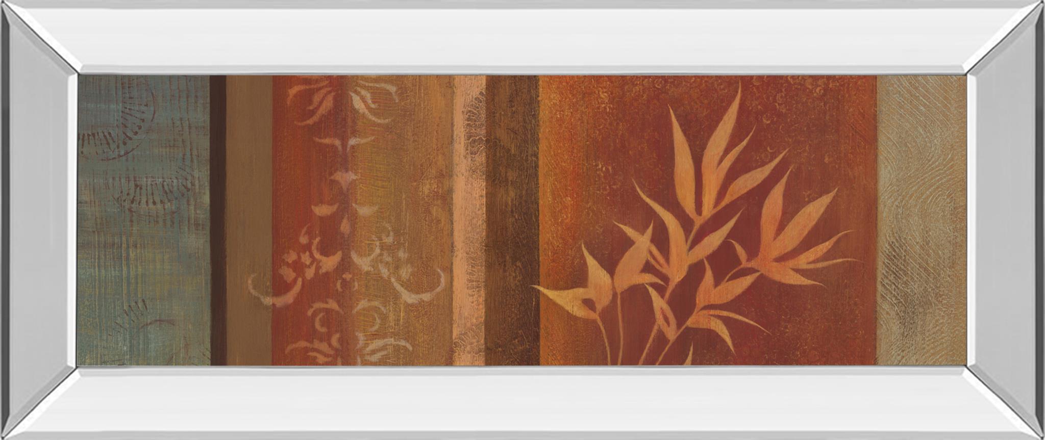 Mirrored Frame Leaf Silhouette Ii By Jordan Grey 18X42 Mirror Frame Print