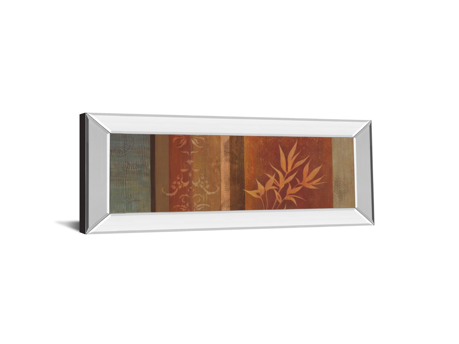 Mirrored Frame Leaf Silhouette Ii By Jordan Grey 18X42 Mirror Frame Print