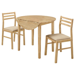 Bucknell Round Drop Leaf Dining Table Set Cappuccino