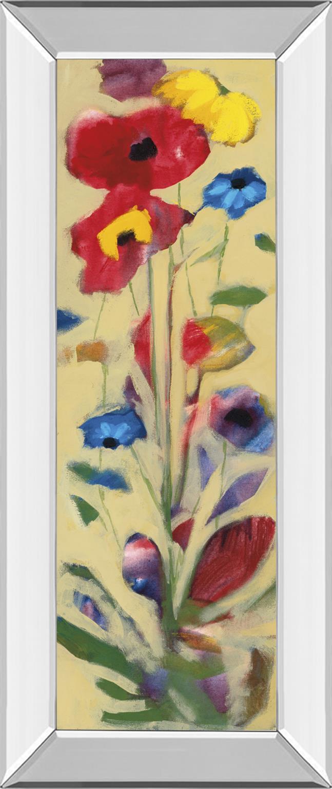 Mirrored Frame Wildflower I By Jennifer Zybala 18X42 Mirror Frame Print