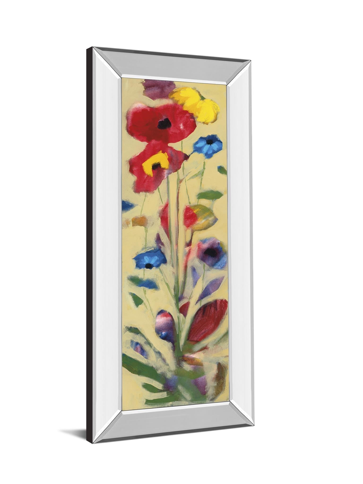Mirrored Frame Wildflower I By Jennifer Zybala 18X42 Mirror Frame Print