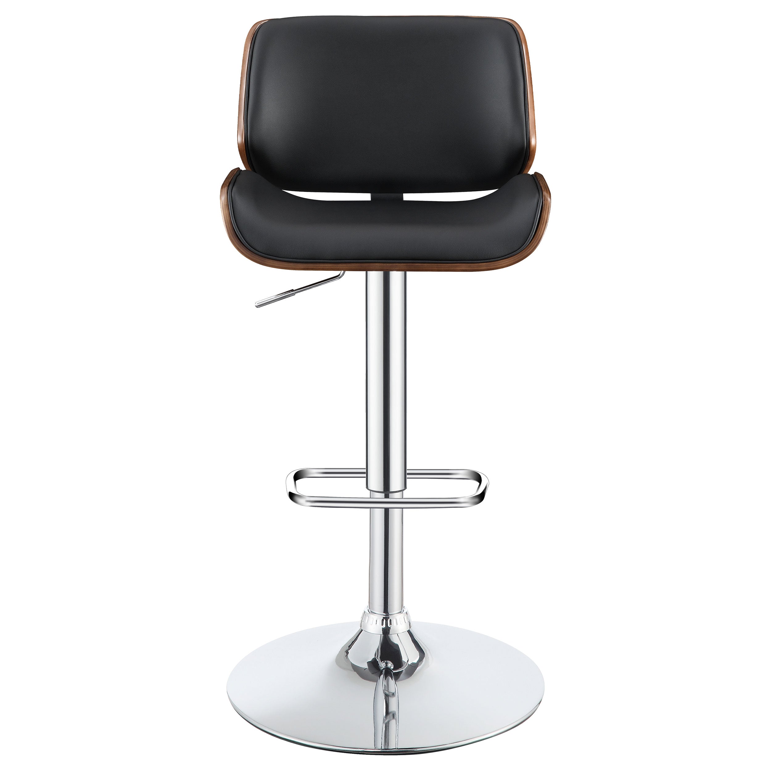 Folsom Upholstered Adjustable Bar Stool Black / Ecru and Chrome