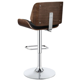 Folsom Upholstered Adjustable Bar Stool Black / Ecru and Chrome