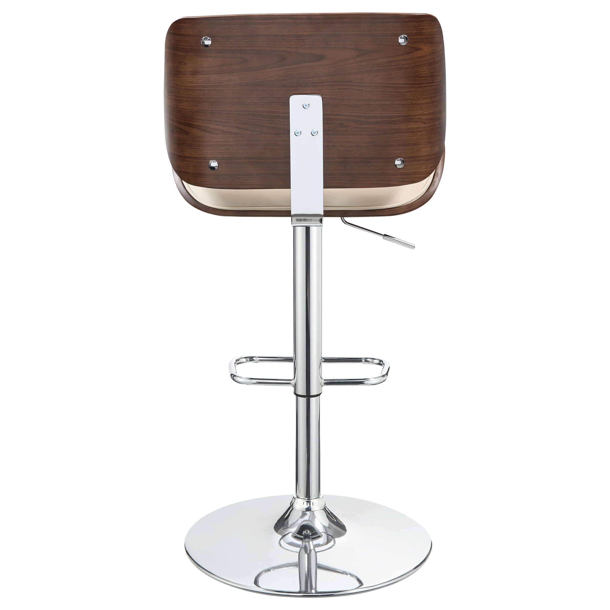 Folsom Upholstered Adjustable Bar Stool Black / Ecru and Chrome
