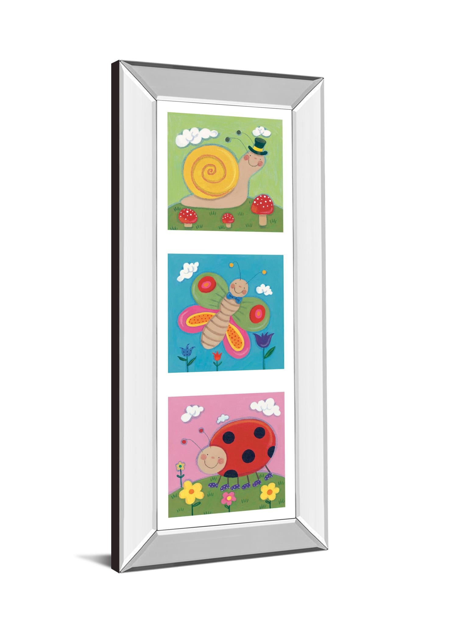 Mirrored Frame Garden Party I By Sophie Harding 18X42 Mirror Frame Print
