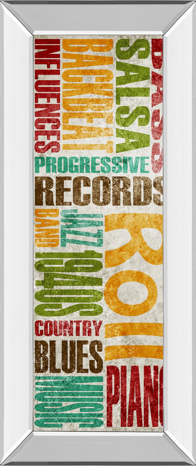 Mirrored Frame Rock & Roll By Sd Graphics Studio 18X42 Mirror Frame Print