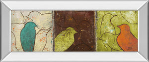 Mirrored Frame Lovely Birds Ii By Patricia Pinto 18X42 Mirror Frame Print
