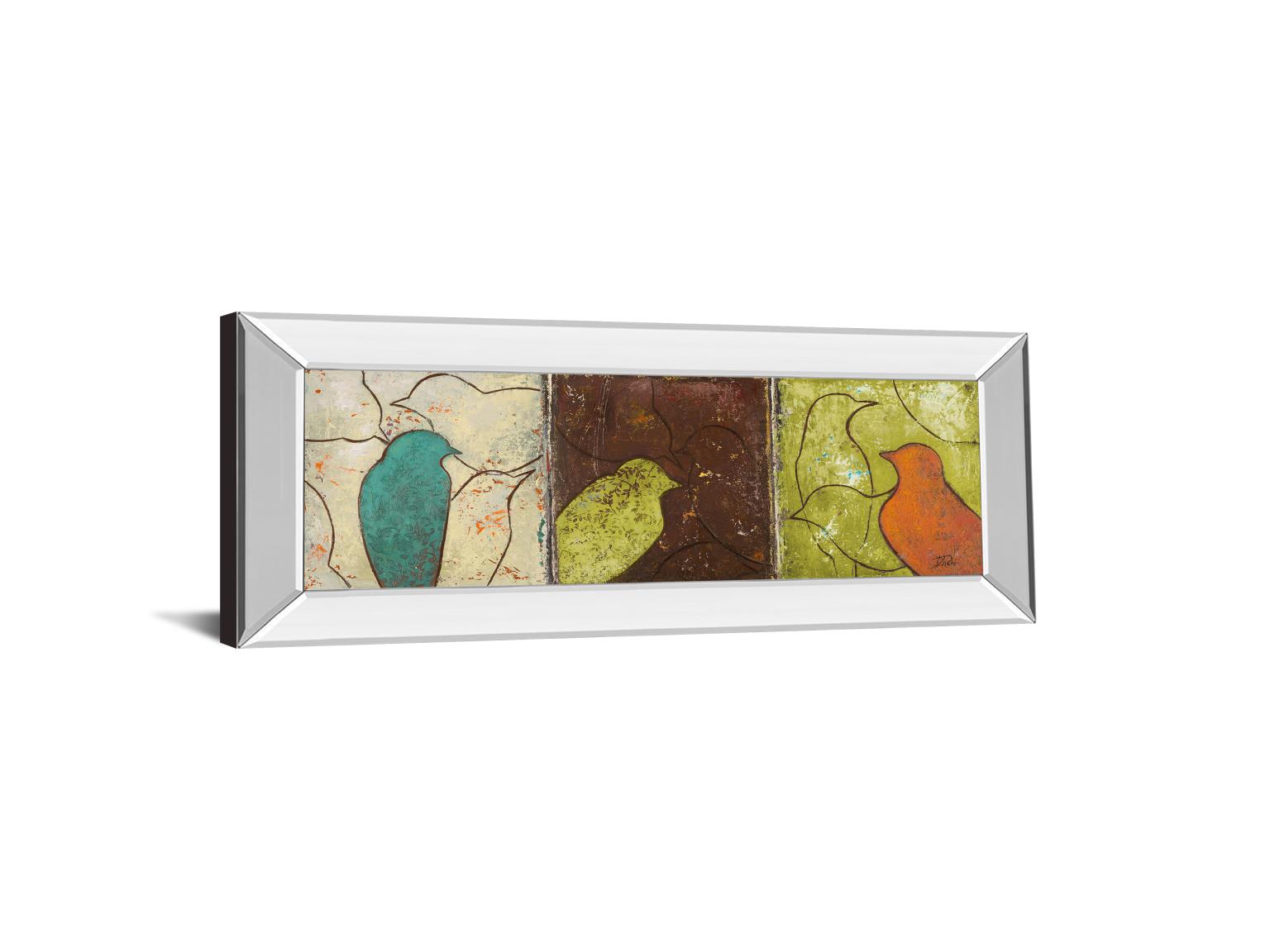 Mirrored Frame Lovely Birds Ii By Patricia Pinto 18X42 Mirror Frame Print