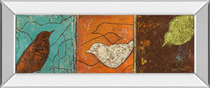 Mirrored Frame Lovely Birds I By Patricia Pinto 18X42 Mirror Frame Print