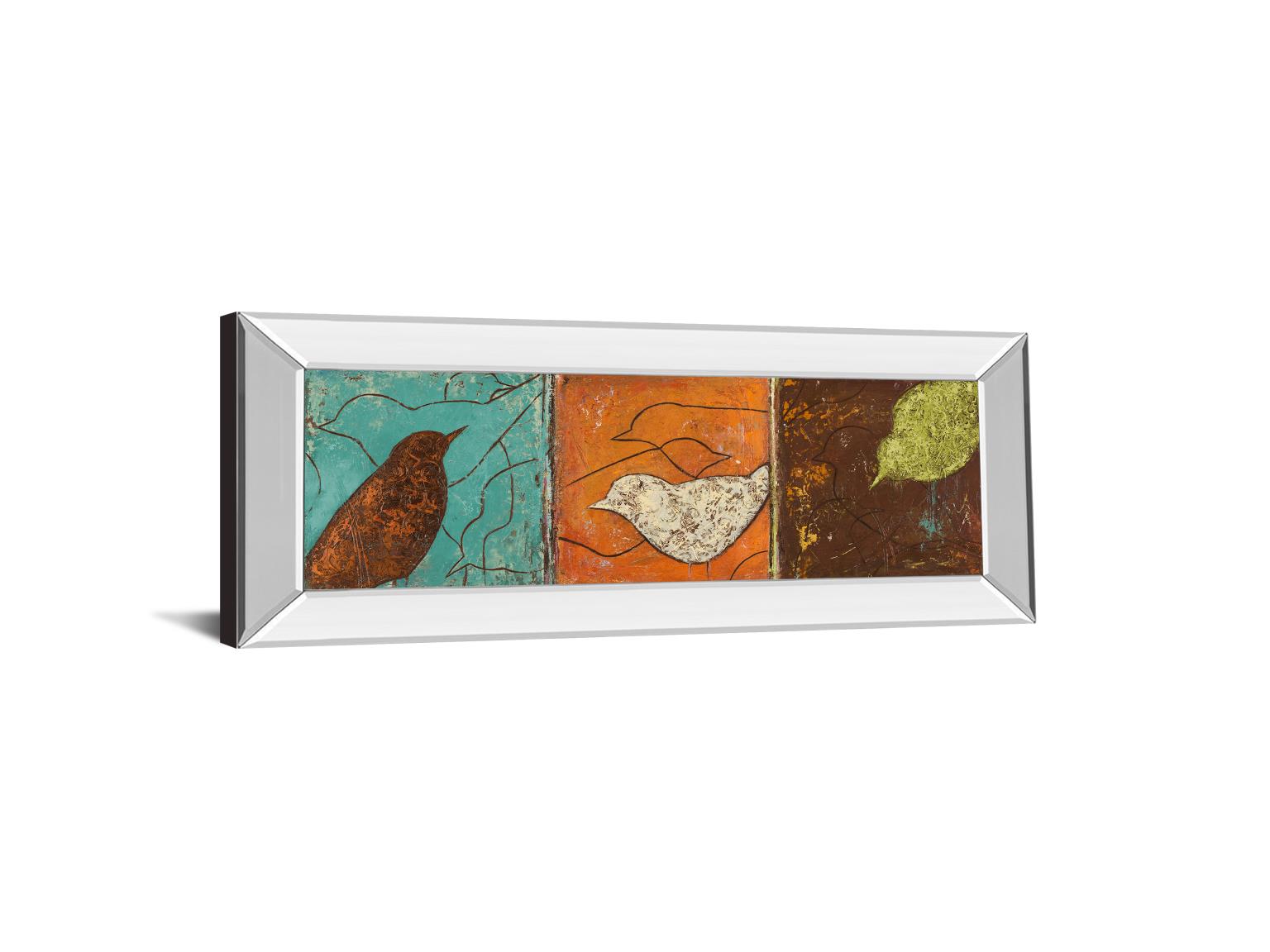 Mirrored Frame Lovely Birds I By Patricia Pinto 18X42 Mirror Frame Print