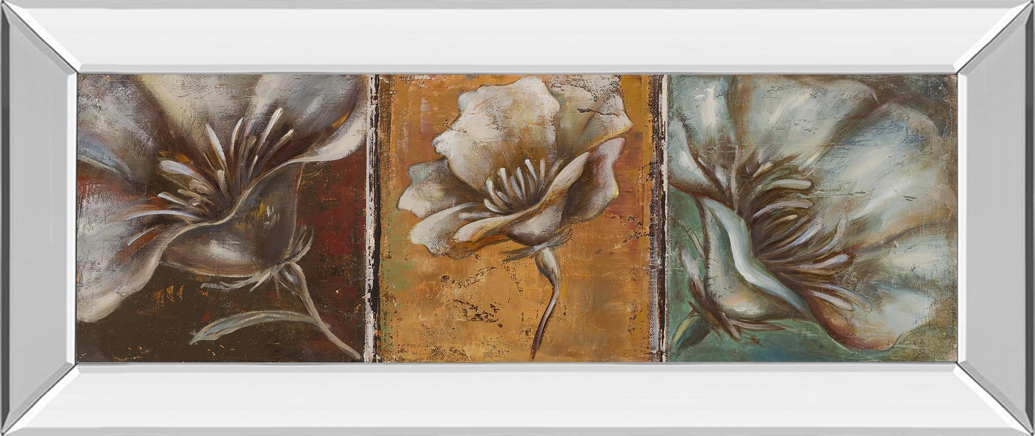 Mirrored Frame The Three Poppies I By Patricia Pinto 18X42 Mirror Frame Print