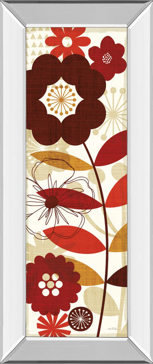 Mirrored Frame Floral Pop Panel I By Mo Mullan 18X42 Mirror Frame Print