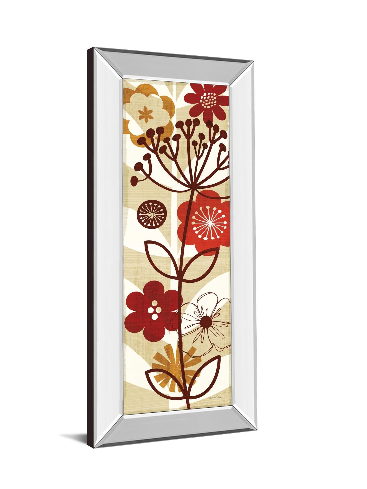 Mirrored Frame Floral Pop Panel Ii By Mo Mullan 18X42 Mirror Frame Print