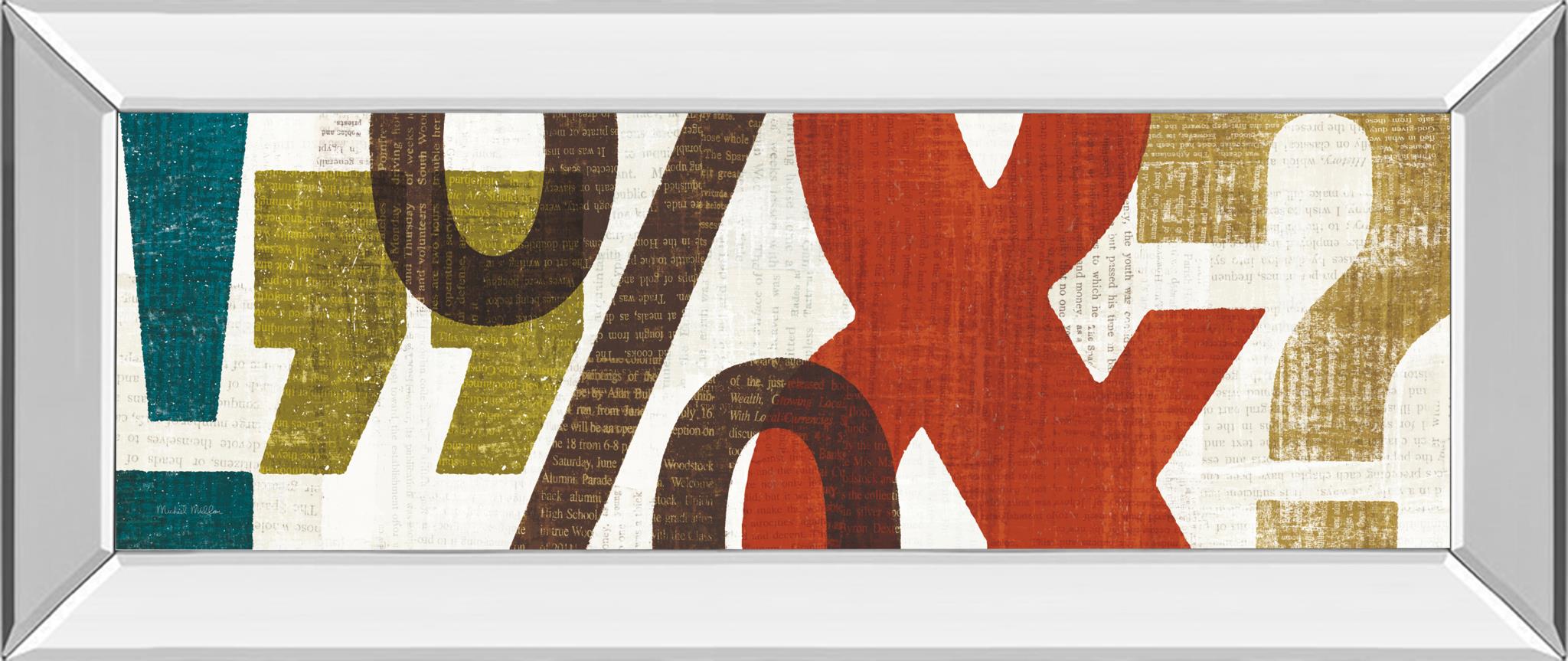 Mirrored Frame Punctuated Ii By Micheal Mullan 18X42 Mirror Frame Print