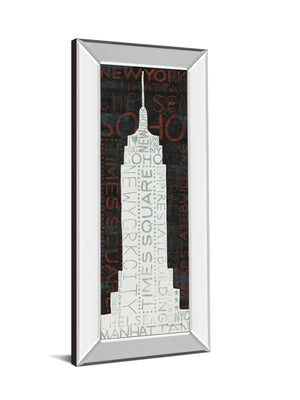 Mirrored Frame Empire State Building By Micheal Mullan 18X42 Mirror Frame Print
