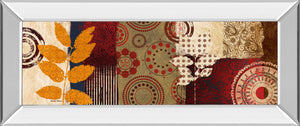 Mirrored Frame Fall Leaf Panel Ii By Michael Marcon 18X42 Mirror Frame Print