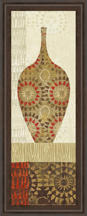 Spice Stripe Vessels Panel Iii By Wild Apple Portfolio 18X42 Framed Print