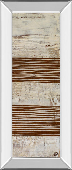 Mirrored Frame White Stripes Ii By Natalie Avondet 18X42 Mirror Frame Print