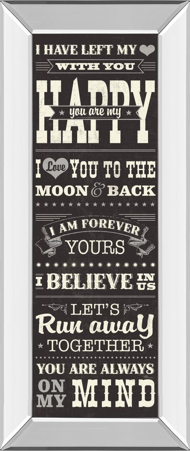 Mirrored Frame L-O-V-E Ii By Pela Studio 18X42 Mirror Frame Print