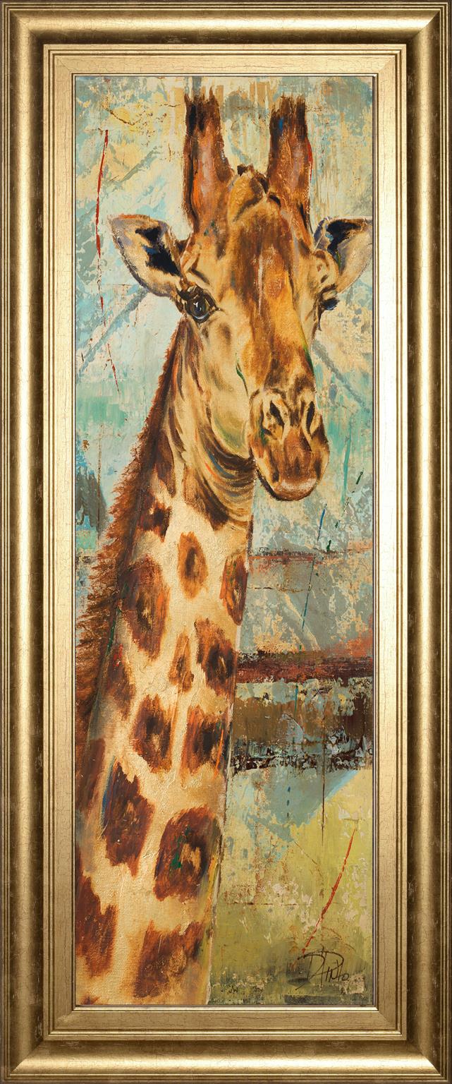 New Safari On Teal I By Patricia Pinto 18X42 Framed Print