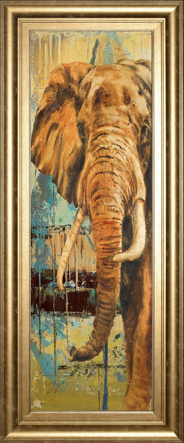 New Safari On Teal Ii By Patricia Pinto 18X42 Framed Print