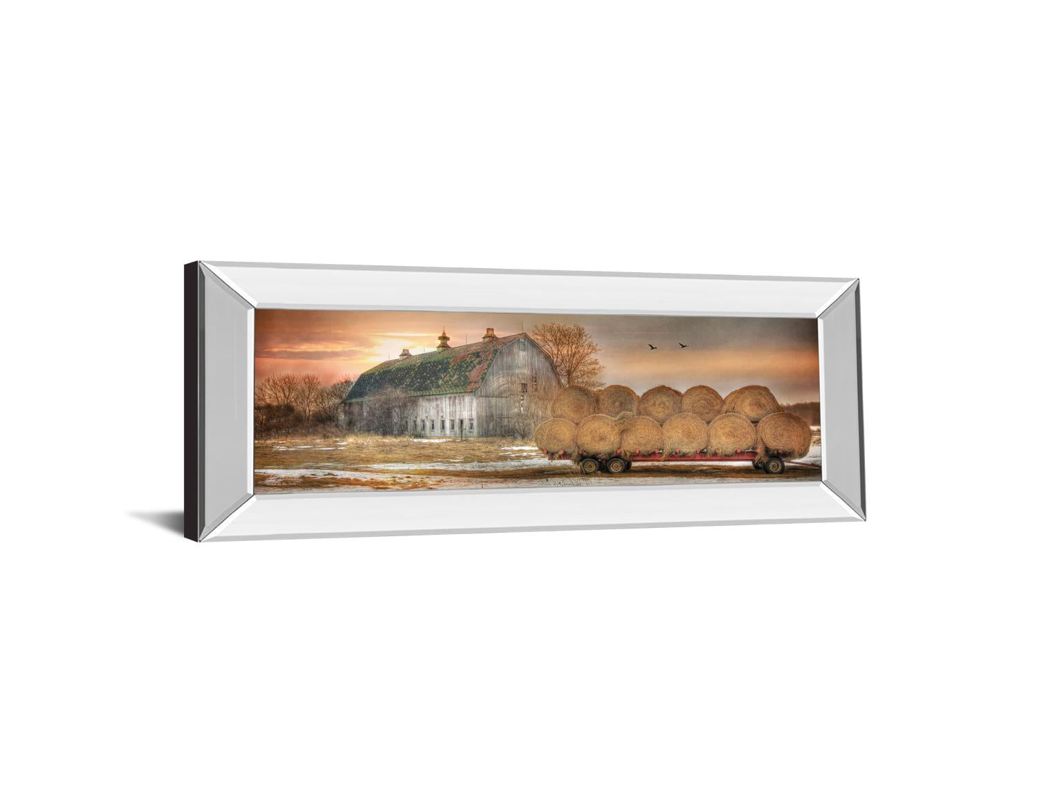 Mirrored Frame Sunset On The Farm By Lori Dieter 18X42 Mirror Frame Print