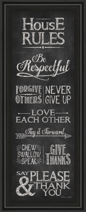 House Rules By Susan Ball 18X42 Framed Print