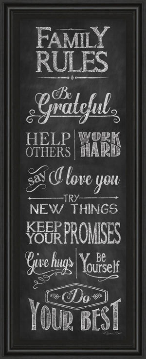 Family Rules By Susan Ball 18X42 Framed Print