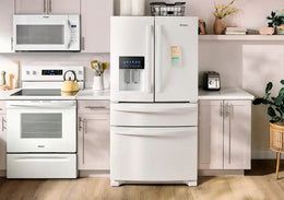 Whirlpool - 36 in. Wide 25 cu. ft. French Door Refrigerator with Two-Tier Freezer Storage - White