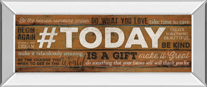Mirrored Frame Today Is A Gift By Marla Rae 18X42 Mirror Frame Print