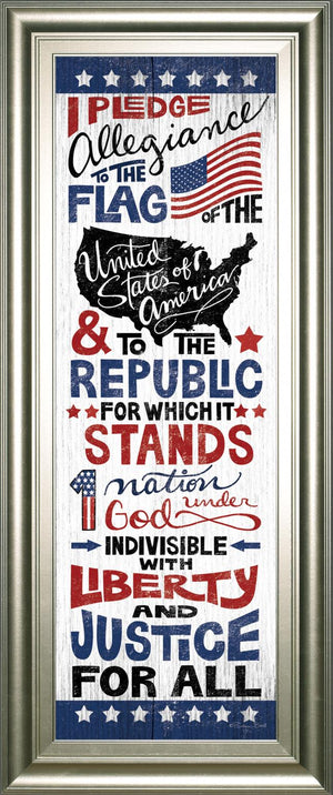 Pledge Of Allegiance By Susan Ball 18X42 Framed Print
