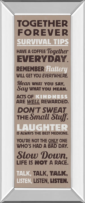 Mirrored Frame Survival Tips I By The Vintage Collection 18X42 Mirror Frame Print