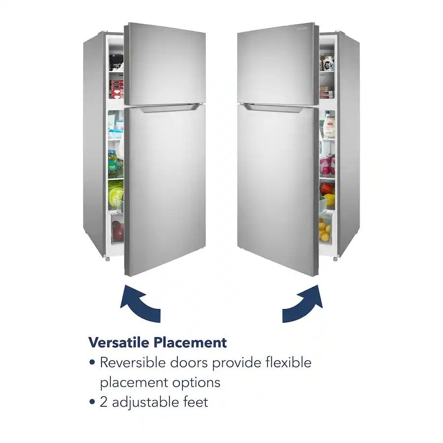Insignia™ - 28 in. Wide 14.2 Cu. Ft. Top-Freezer Refrigerator with ENERGY STAR Certification - Stainless Steel
