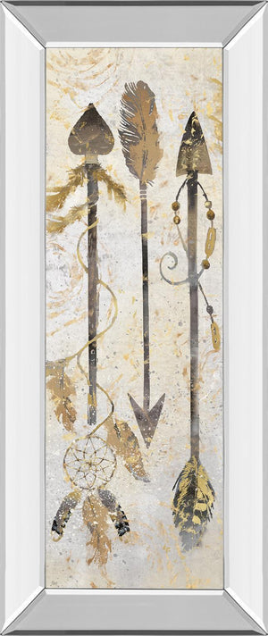 Mirrored Frame Tribal Arrows By Nan 18X42 Mirror Frame Print