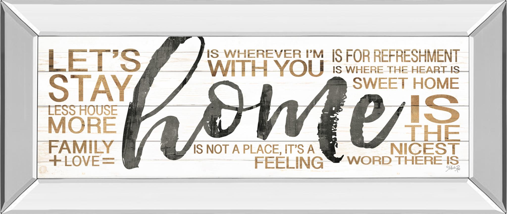 Mirrored Frame Home By Marla Rae 18X42 Mirror Frame Print