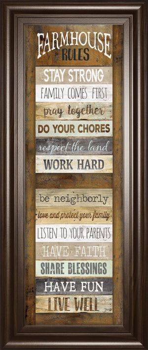 Farmhouse Rules Shutter By Marla Rae ***Monl*** 18X42 Framed Print
