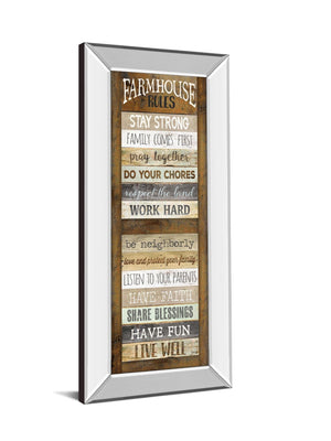 Mirrored Frame Farmhouse Rules Shutter By Marla Rae ***Monl*** 18X42 Mirror Frame Print