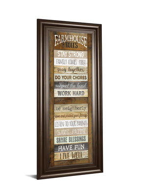 Farmhouse Rules Shutter By Marla Rae ***Monl*** 18X42 Framed Print