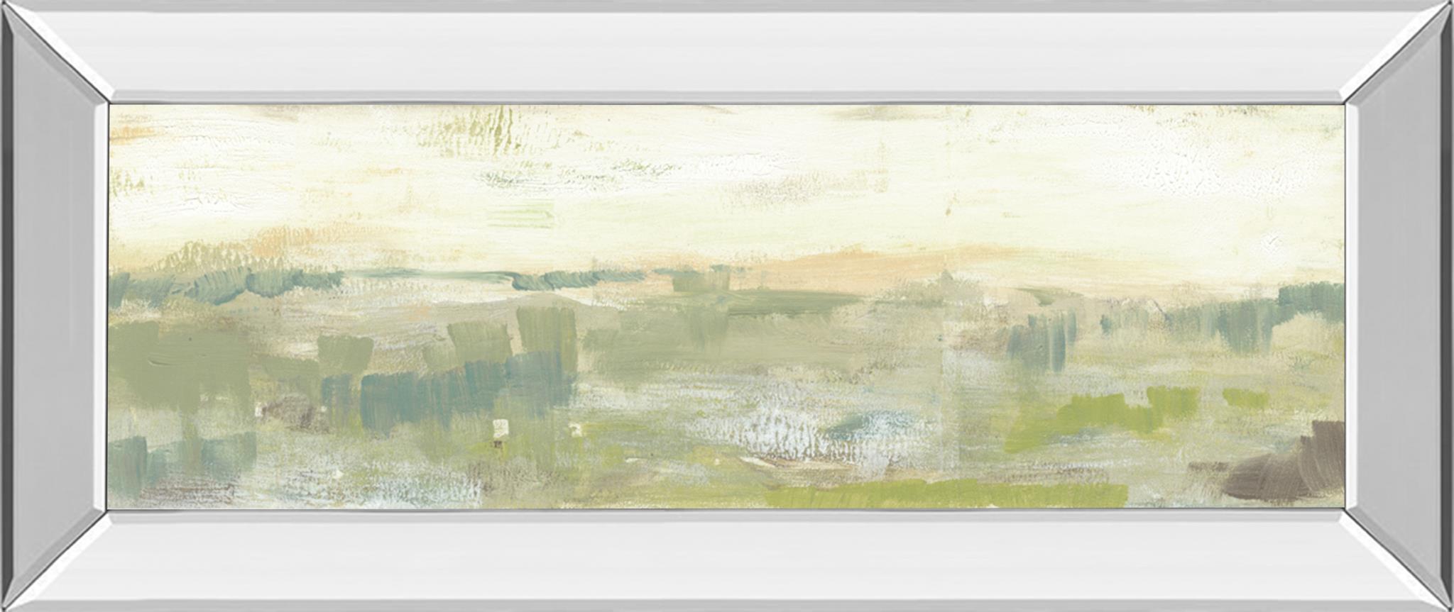 Mirrored Frame Greenery Horizon Line Ii By Jennifer Goldberger 18X42 Mirror Frame Print