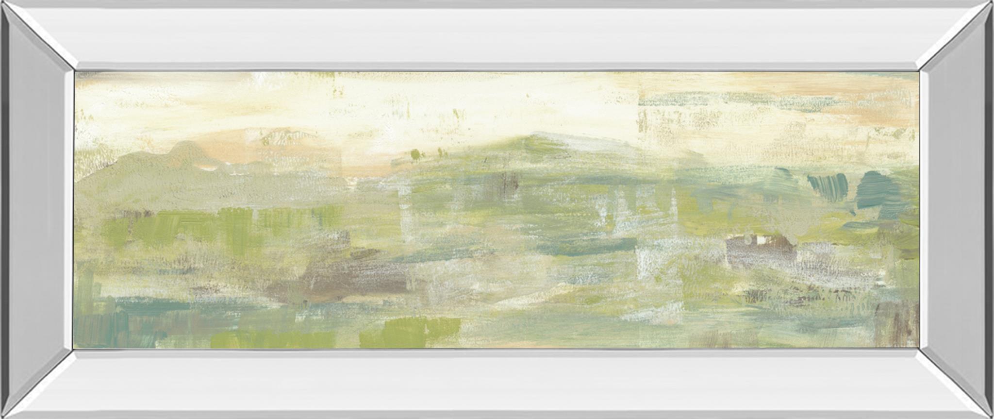 Mirrored Frame Greenery Horizon Line Iii By Jennifer Goldberger 18X42 Mirror Frame Print