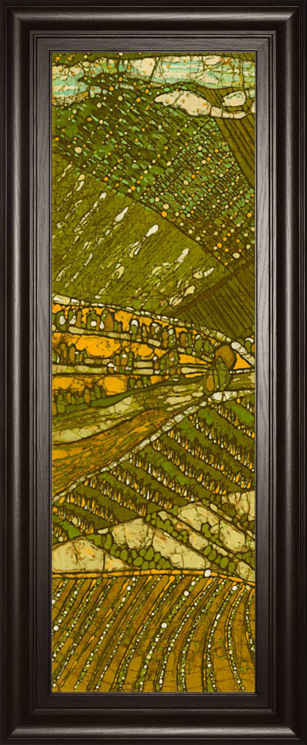 Vineyard Batik I By Andrea Davis 18X42 Framed Print