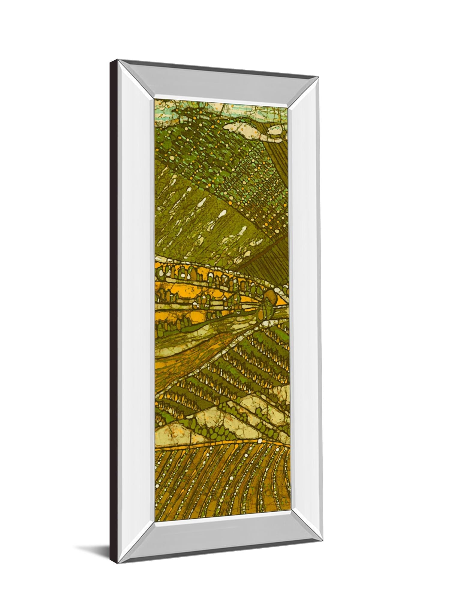Mirrored Frame Vineyard Batik I By Andrea Davis 18X42 Mirror Frame Print