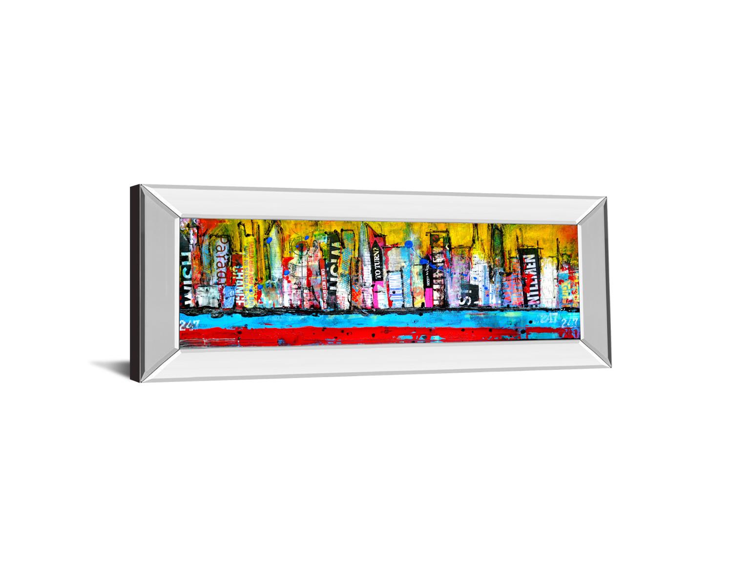 Mirrored Frame Skyline By Erin Ashley 18X42 Mirror Frame Print