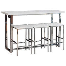 Marmot Rectangular Counter Height Table Set Chrome